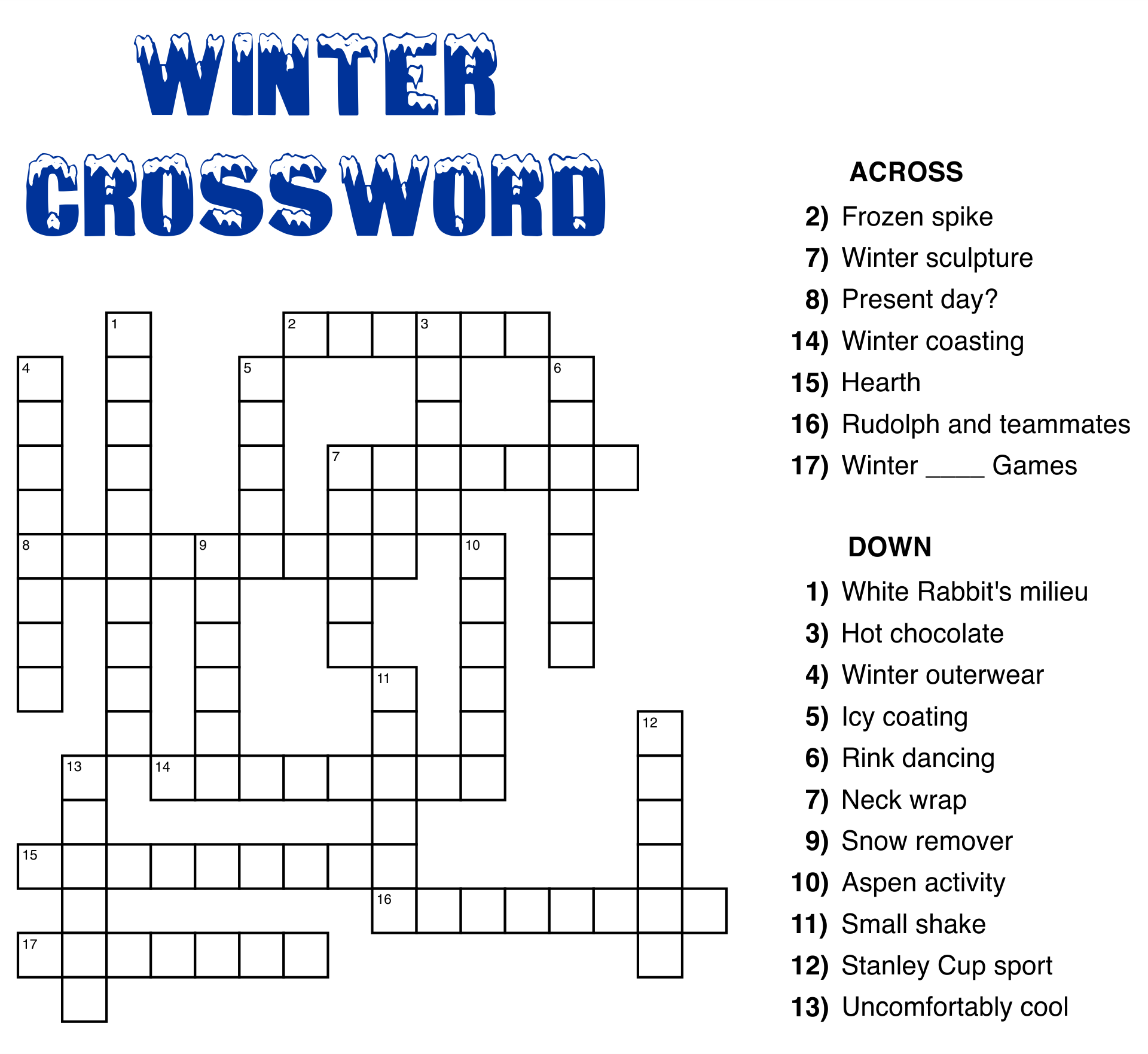 Jumbo Print Crossword Puzzles