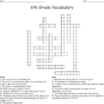 6th Grade Vocabulary Crossword WordMint