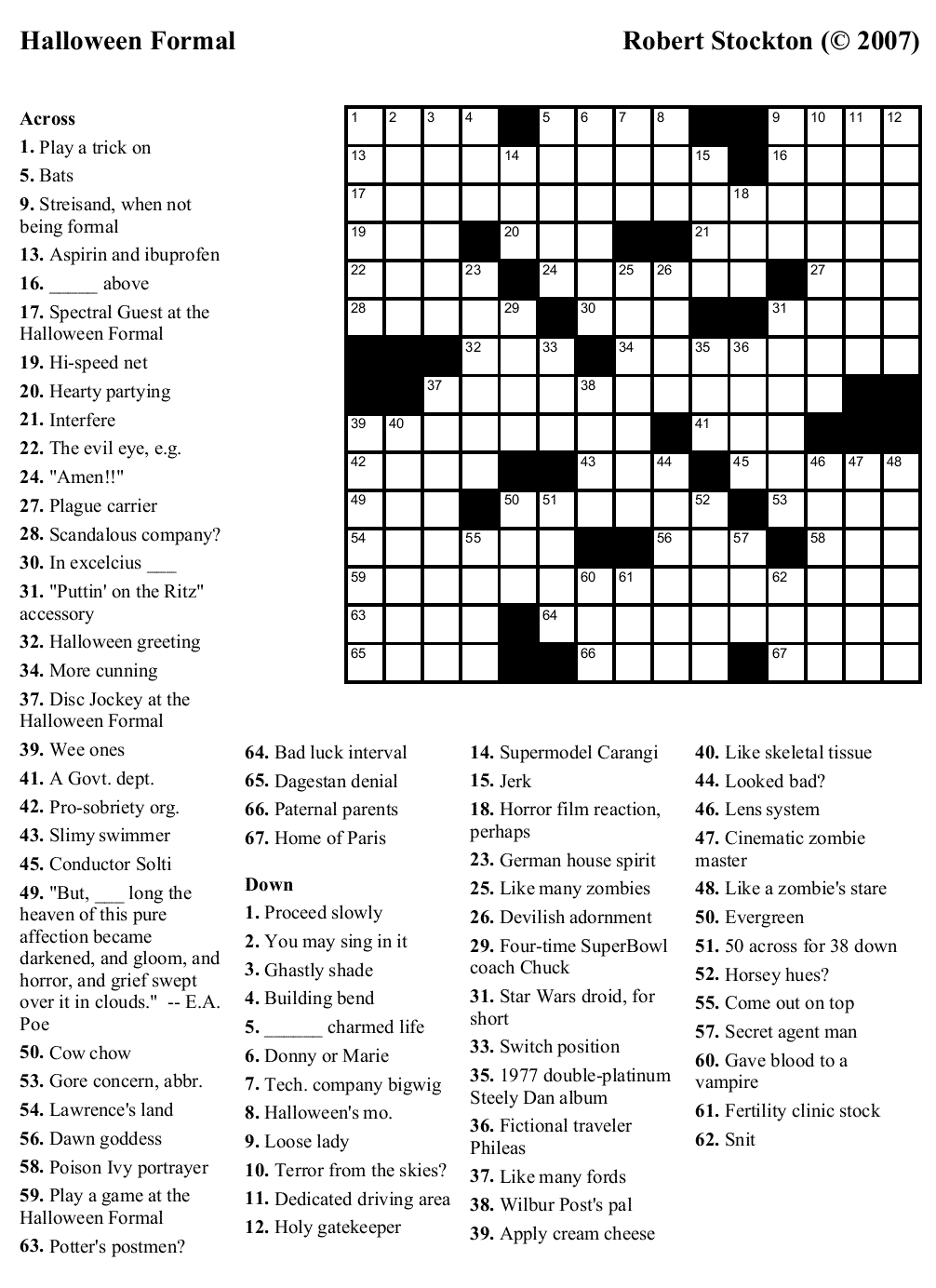 Printable Crossword