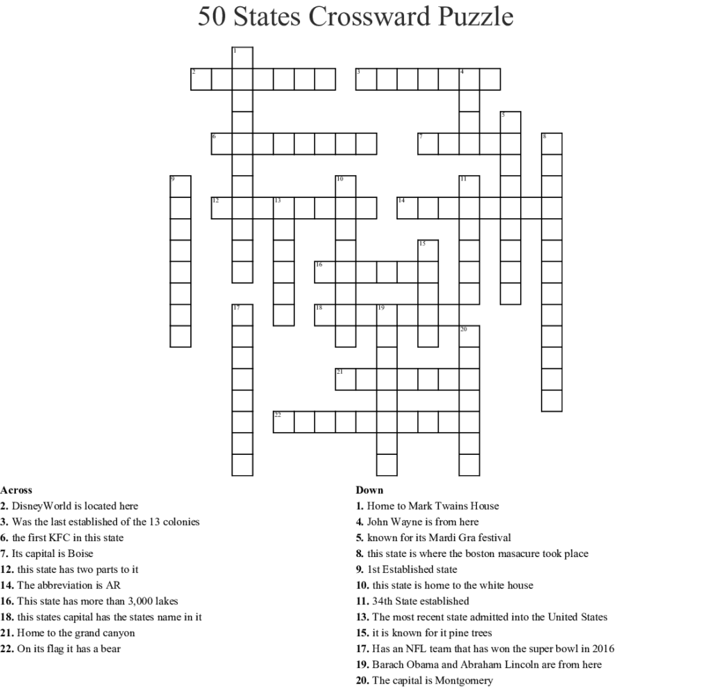 All 50 States Capitals Word Search Puzzle Answers