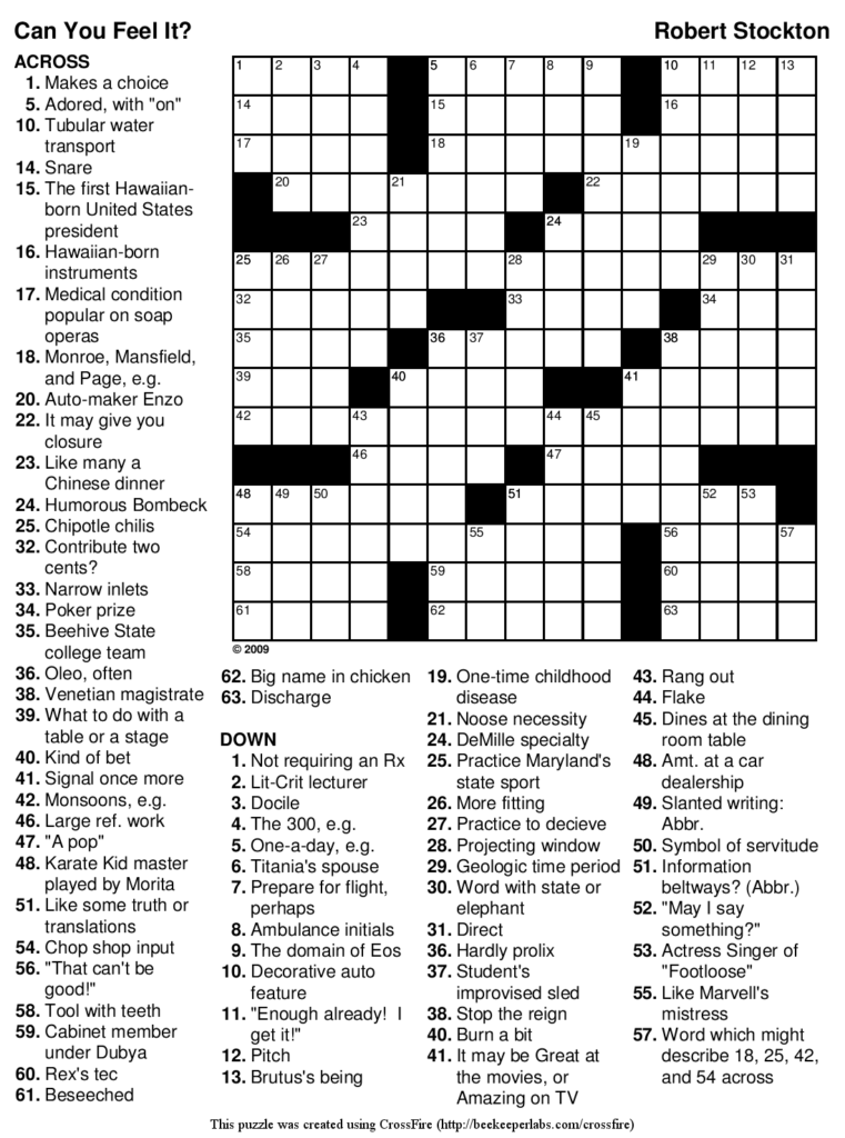Beekeeper Crosswords Blog Archive Puzzle 88 Can You
