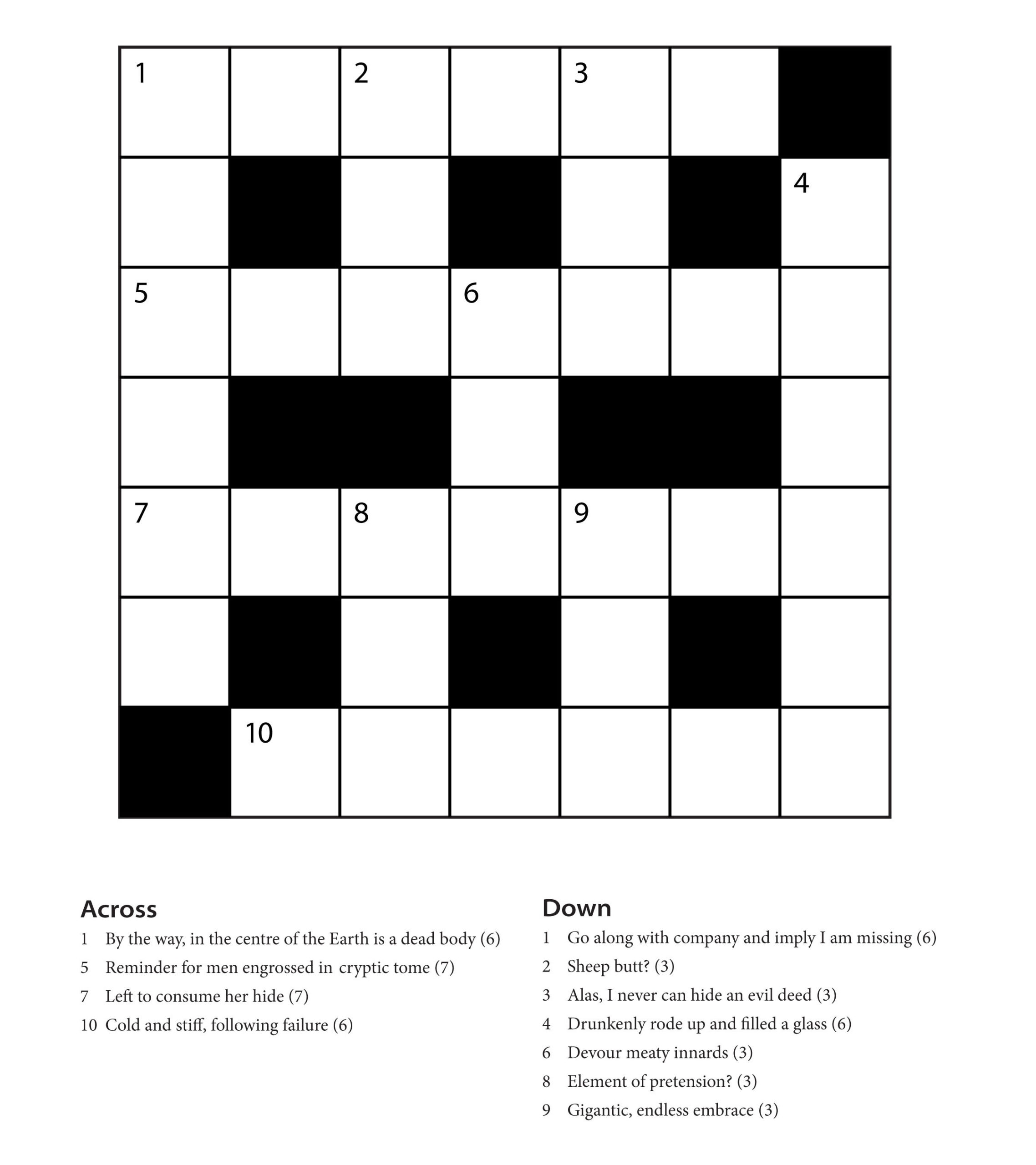 Easy Crossword Puzzles For Beginners Printable Printable Crossword