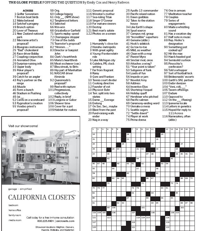 Printable Crossword Puzzles Boston Globe