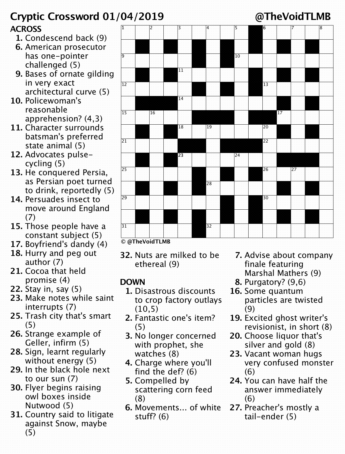 Daily Mail Cryptic Crossword Printable Web October 27 2023