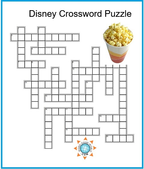 Disney Crossword Puzzle Printable