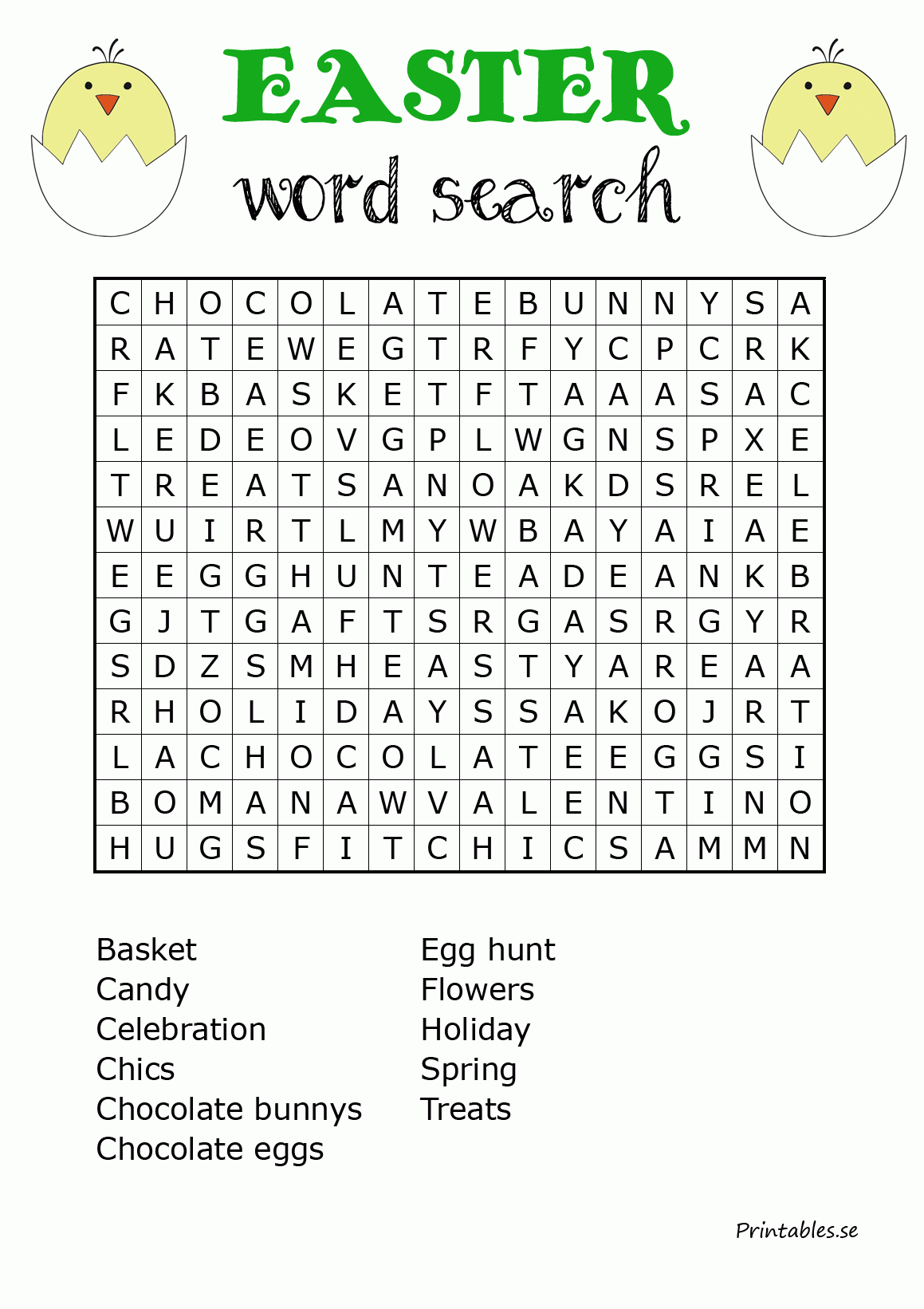 Easter Crossword Printable