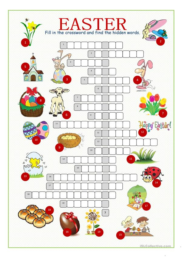 Easter Crossword Puzzle Printable