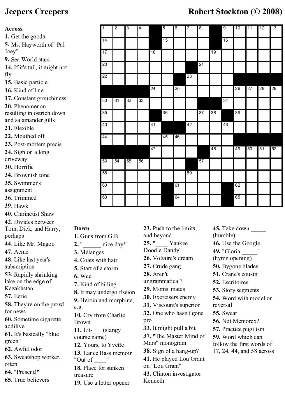 Daily News Printable Crossword Puzzles