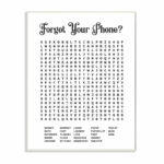 Ebern Designs Phone Crossword Puzzle Bathroom Word Design