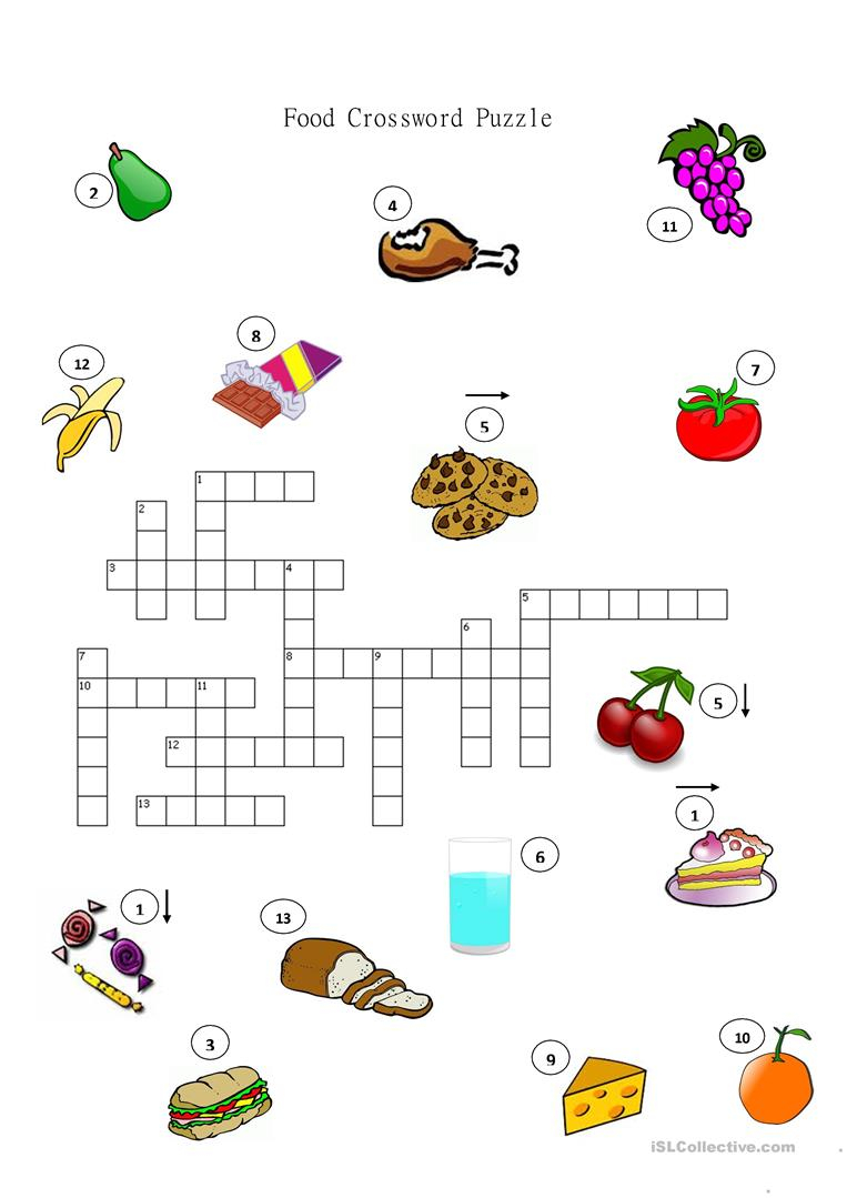Food Crossword Puzzle Printable