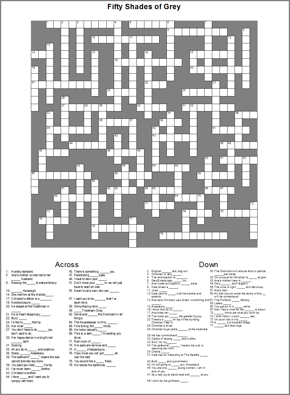 Printable Crossword Puzzles Seattle Times