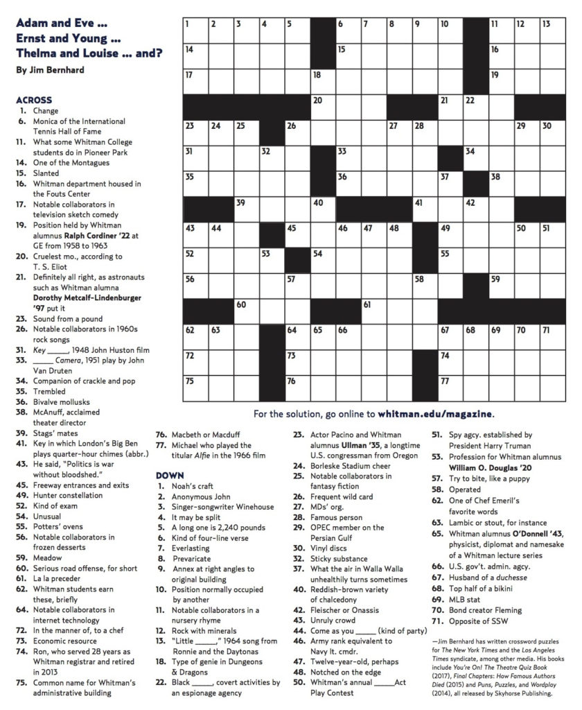 Free Printable Crossword Puzzles Easy For Adults My