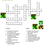 FREE Printable Minecraft Crossword Puzzle Homeschool