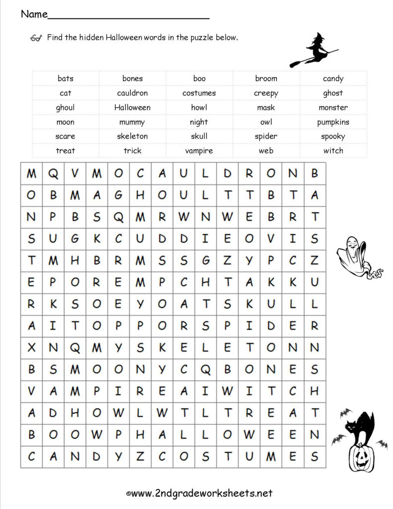 Halloween Crossword Puzzle Printable 3Rd Grade Printable