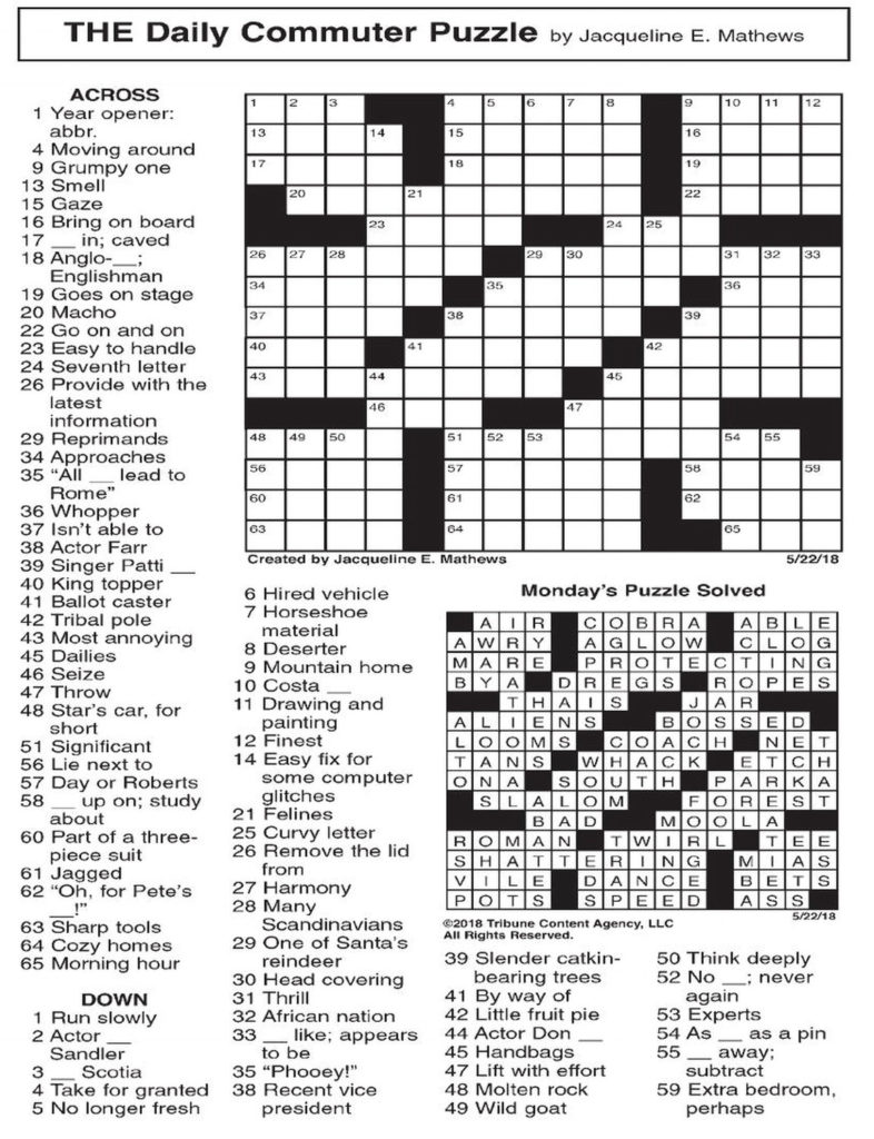 Kansas City Star Crossword Printable Printable Template Free