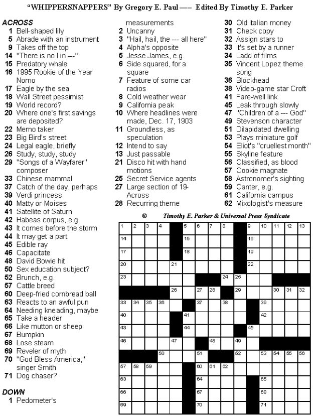 Medium Level Crossword Puzzles Printable