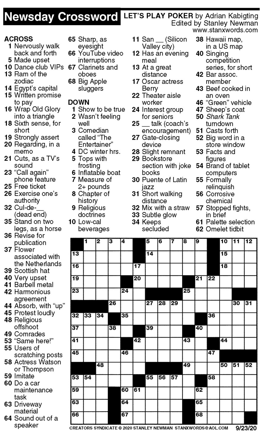 Printable Crossword Puzzles July 2021