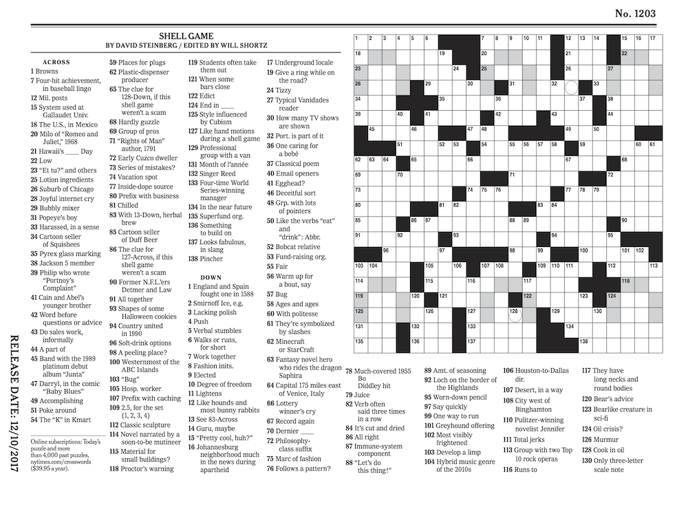 Our Mistake Correct Grid For New York Times Sunday Printable 