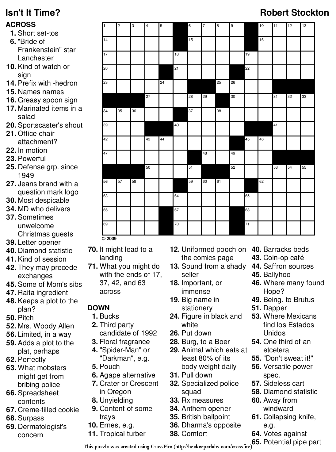 Printable Crossword Puzzles Pop Culture