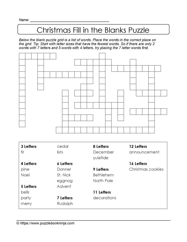 Printable Crossword Puzzle For 8 Year Old Printable