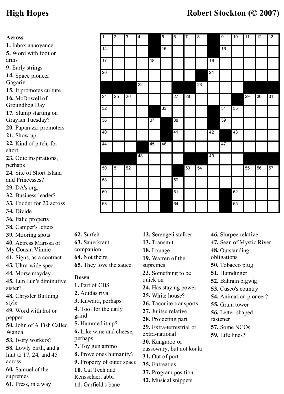 Crossword Puzzles Free Online Printable