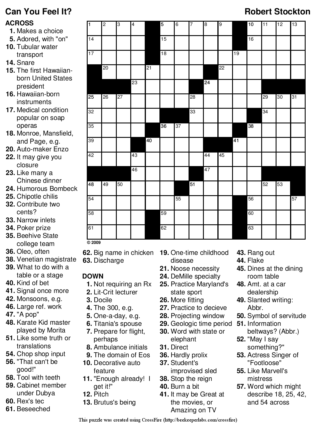 Crossword To Print