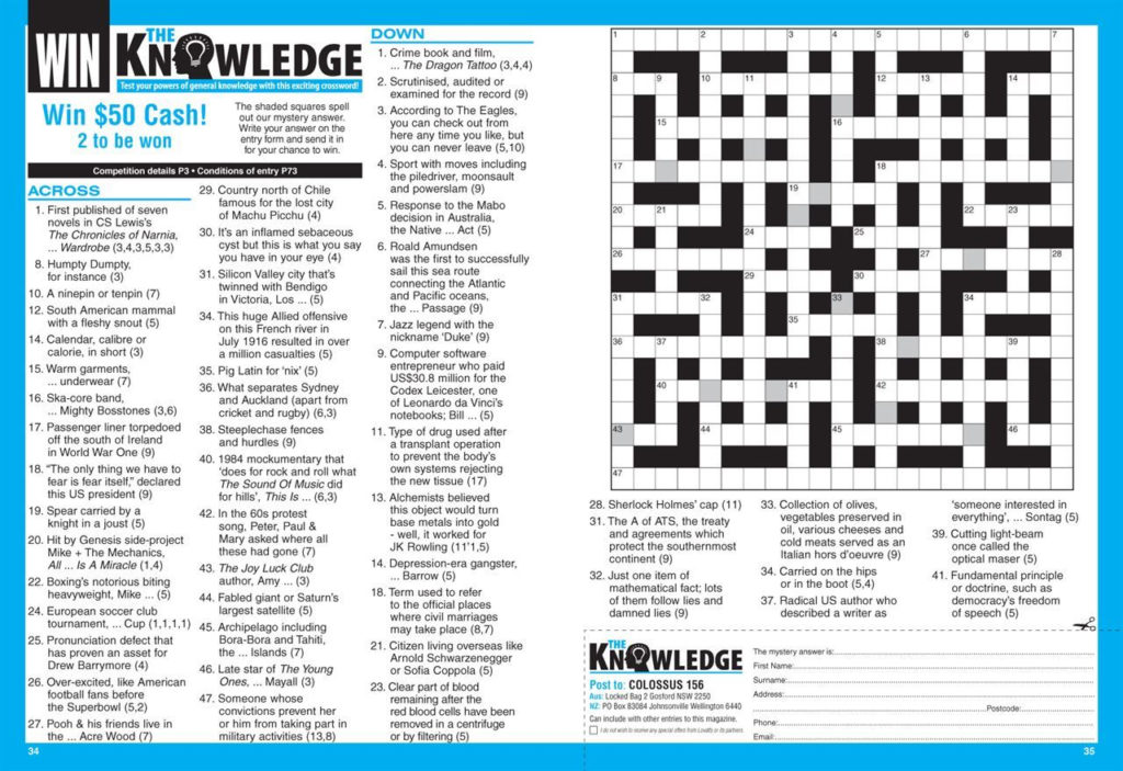 Printable Cryptic Crossword Puzzles Nz Printable