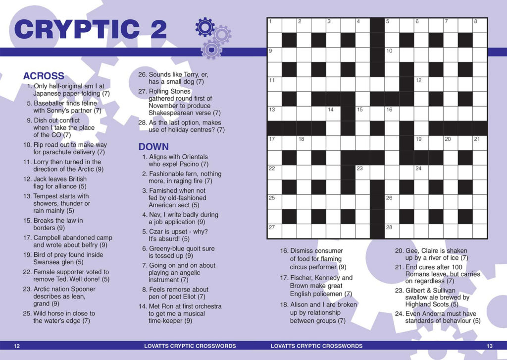 Printable Cryptic Crossword Puzzles Nz Printable