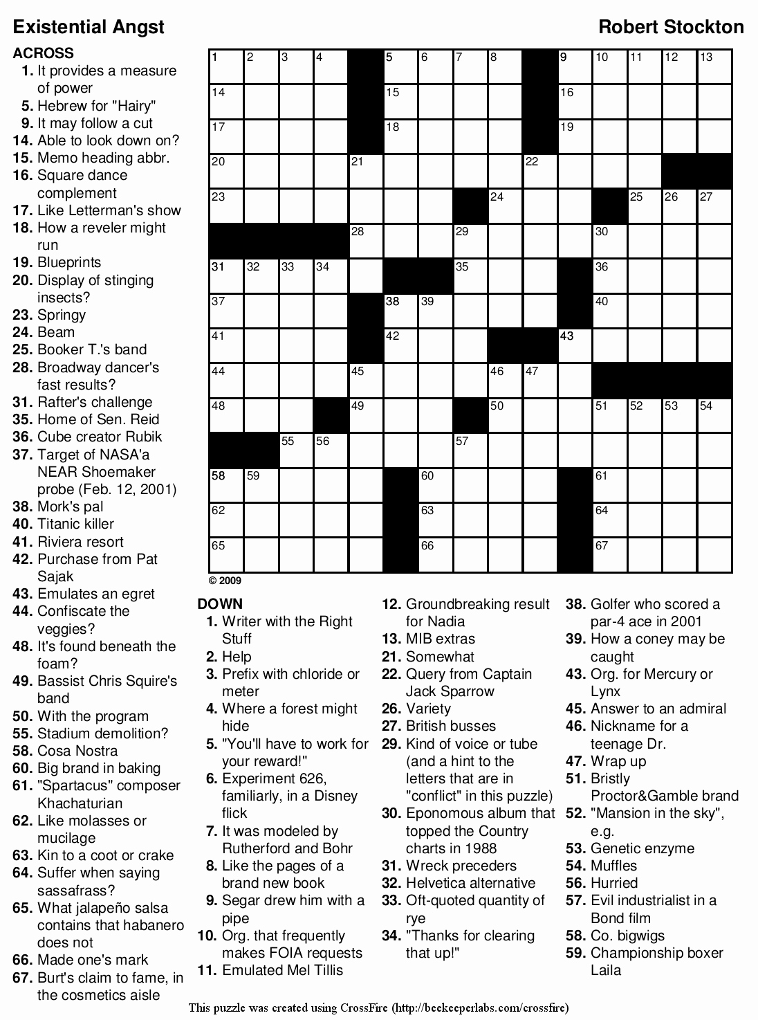 Free Printable Difficult Crossword Puzzles