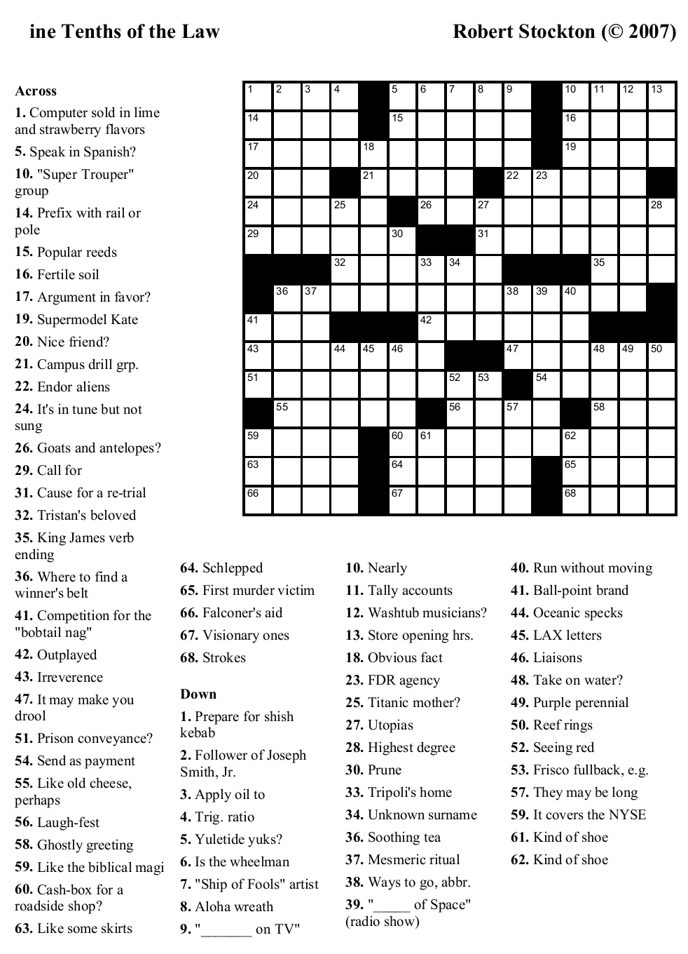 free crossword puzzles maker printable