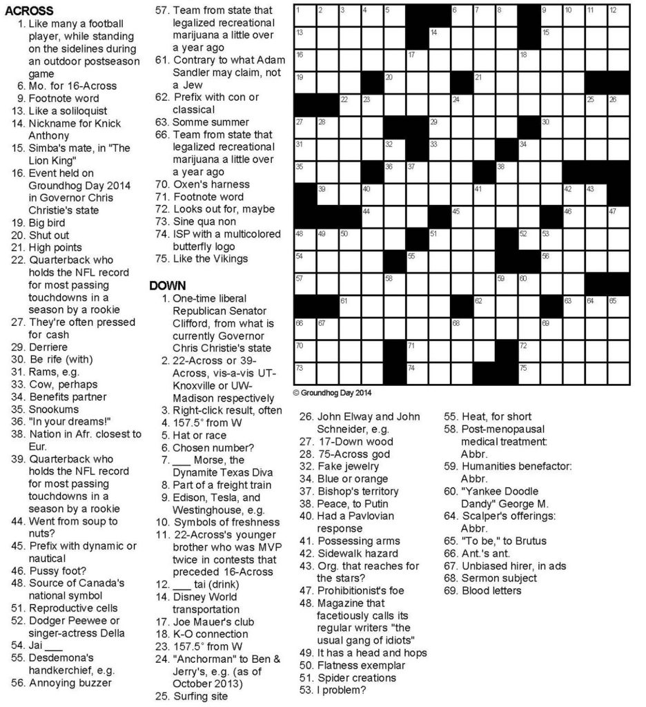Printable Hard Crossword Puzzles For Adults Printable