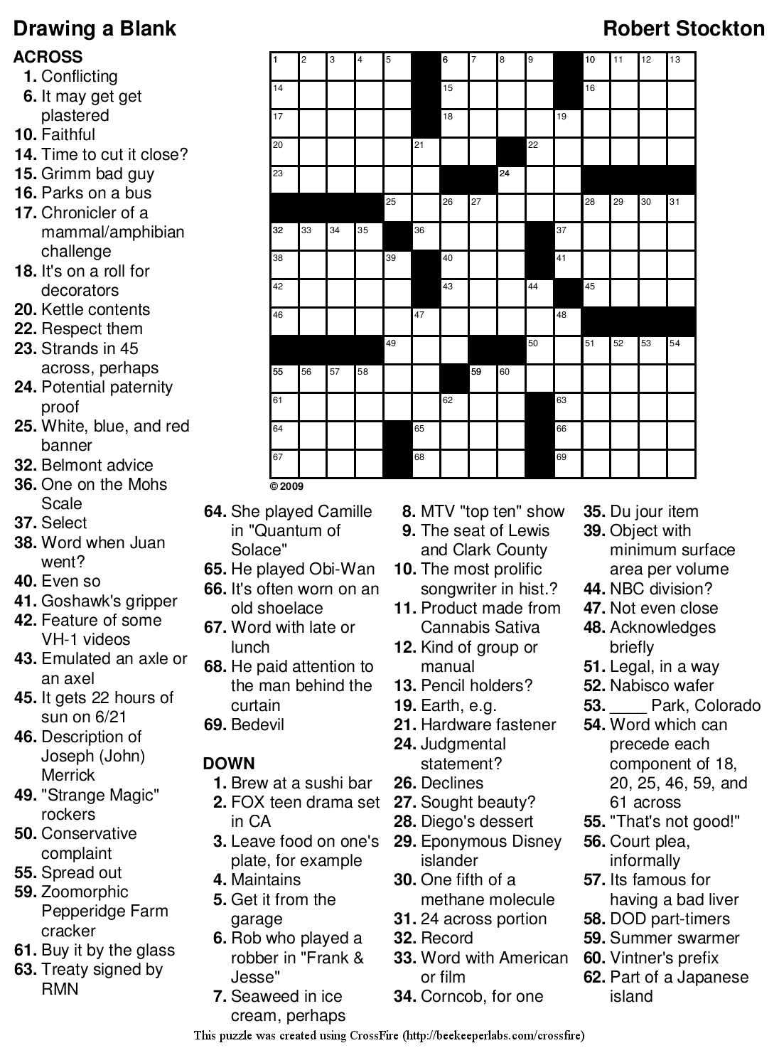 Printable Crossword Puzzles Intermediate