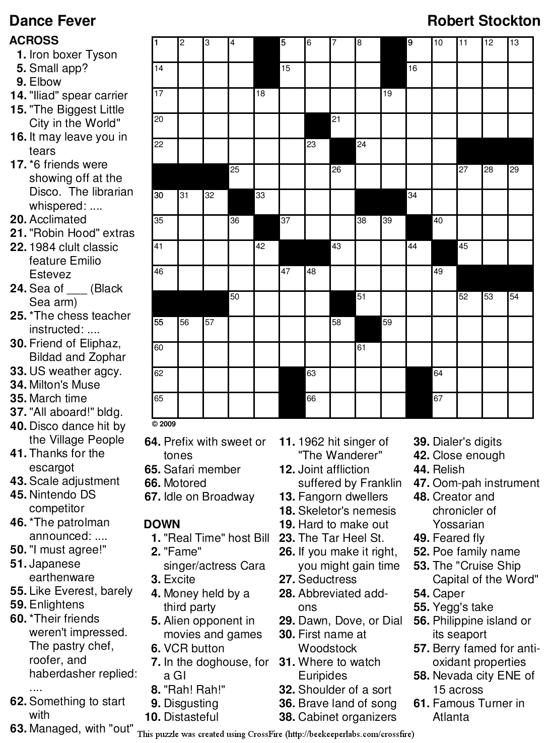 Printable Crossword Puzzles With Solutions