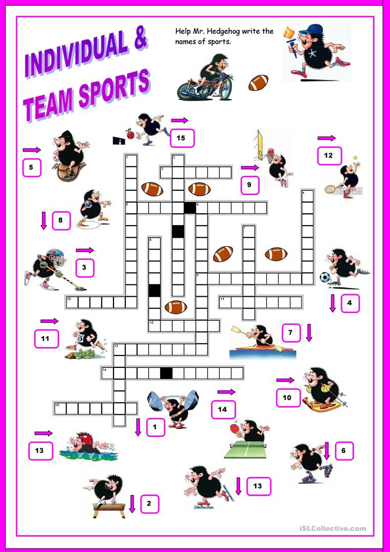 Printable Crossword Puzzles Sports