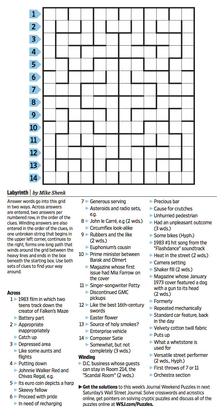 Wall Street Journal Crossword Printable