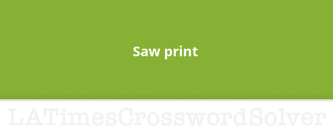 Saw Print Crossword