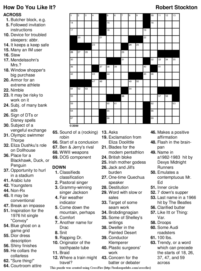 Search Results For Large Print Easy Crossword Puzzles