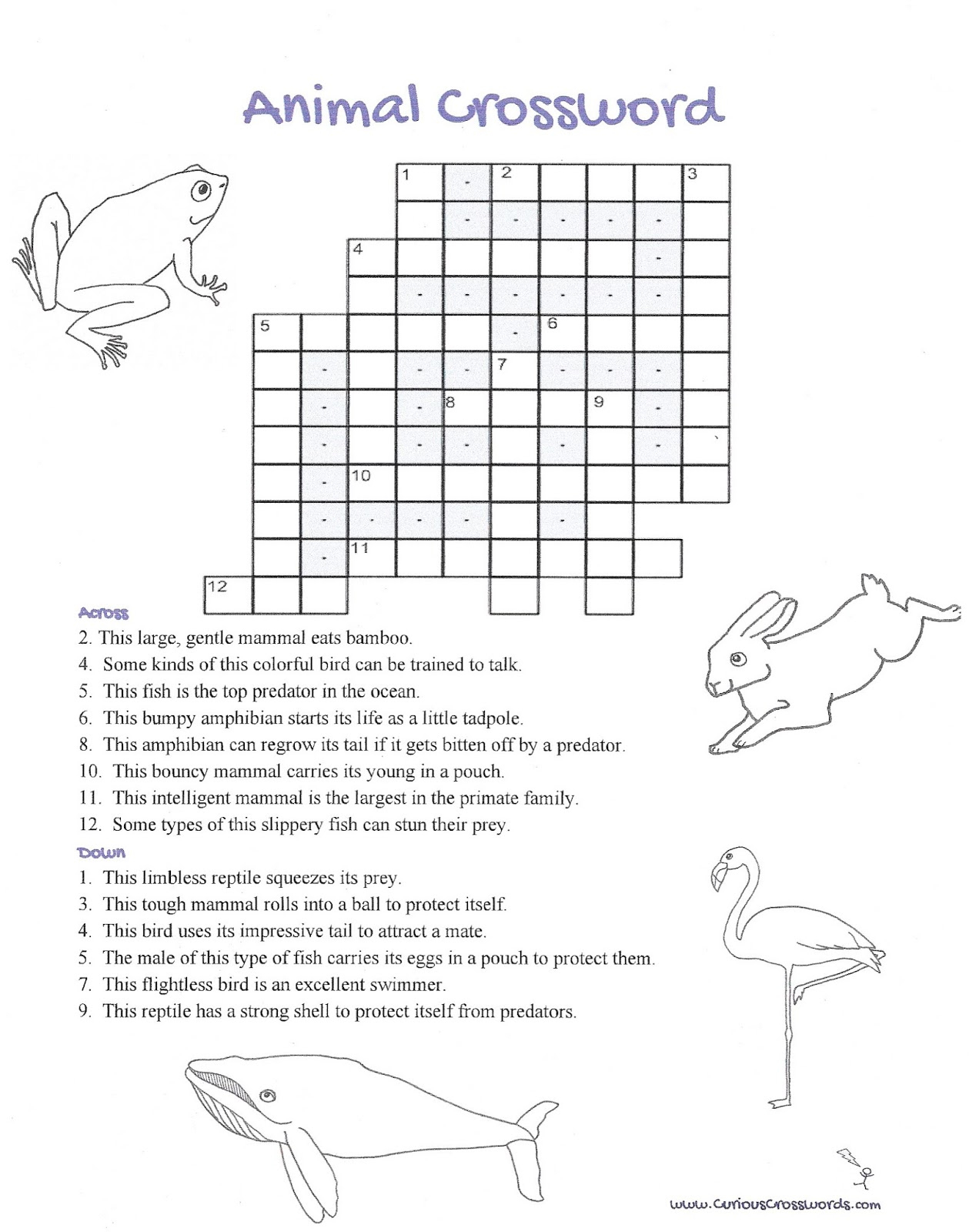 Animal Crossword Printable