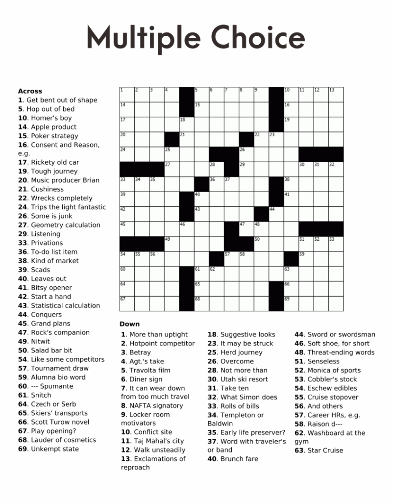 10 Best Free Printable Entertainment Crossword Puzzles