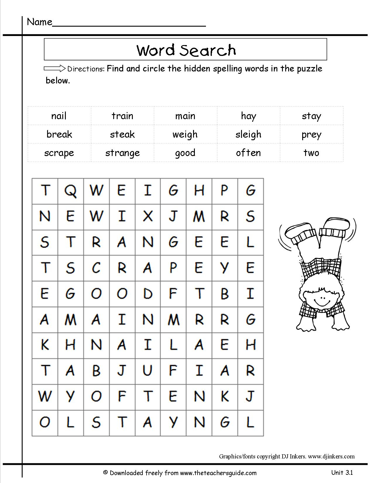 2nd Grade Crossword Puzzles Printable
