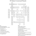 50 States Crossword Puzzle Printable Printable Crossword