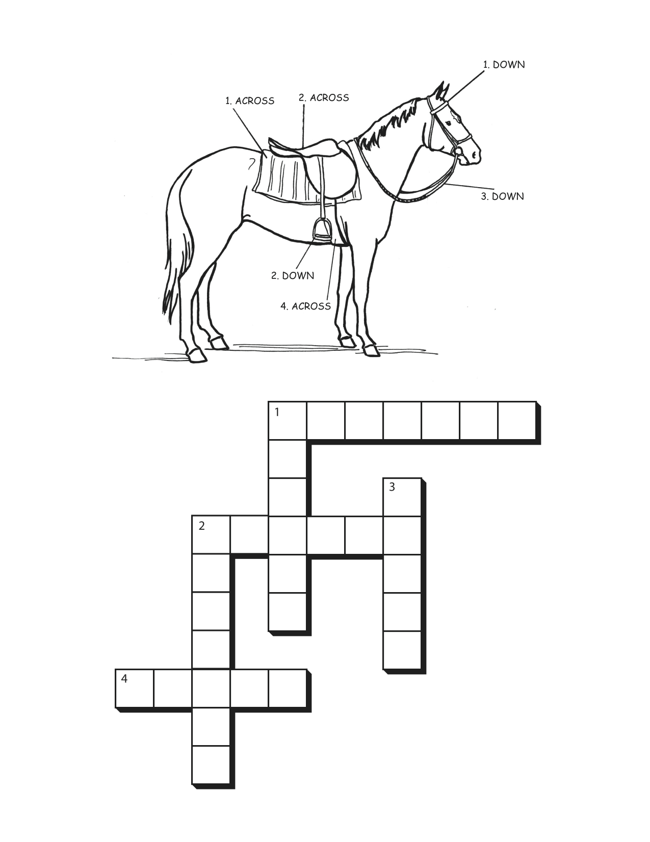 Horse Crossword Puzzle Printable
