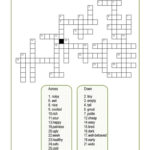 Adjectives Crossword Puzzle Printable Printable