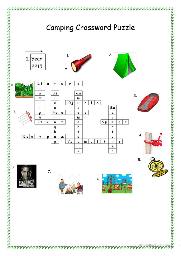 Camping Crossword Puzzle Printables