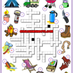 Camping ESL Printable Crossword Puzzle Worksheet For Kids