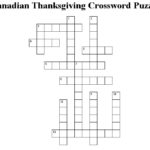 Canadian Thanksgiving Crossword Puzzle