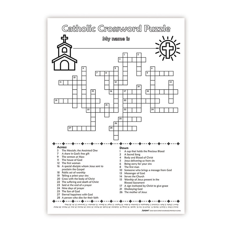 Catholic Crossword Puzzles Printable