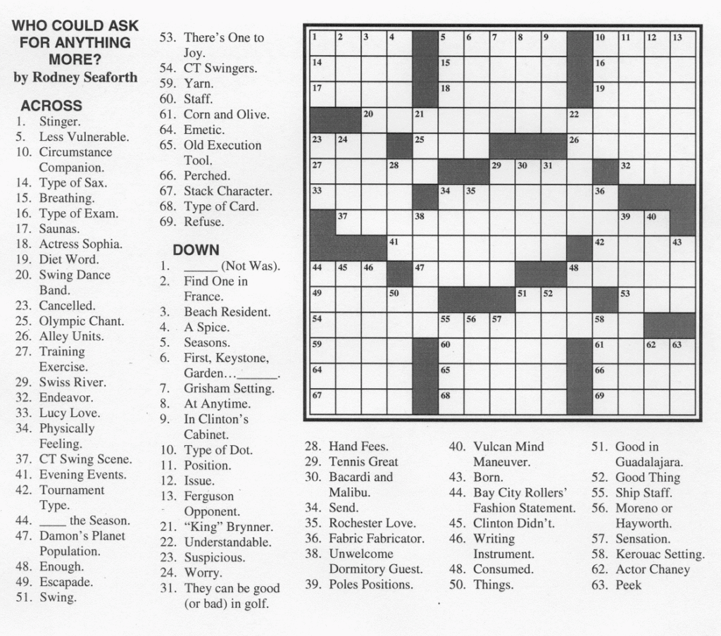 Chicago Sun Times Crossword Puzzle Printable Printable