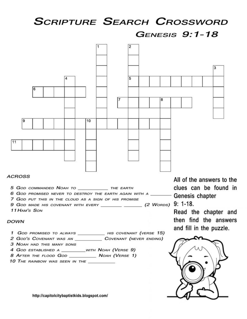 Children S Bible Crossword Puzzles Printable Printable