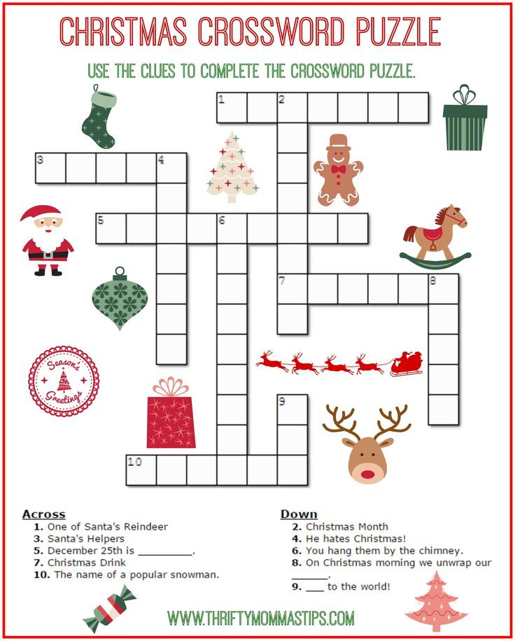 Free Printable Crossword Puzzles Christmas